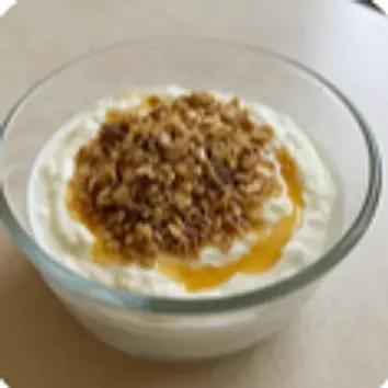 Greek yogurt with granola and honey