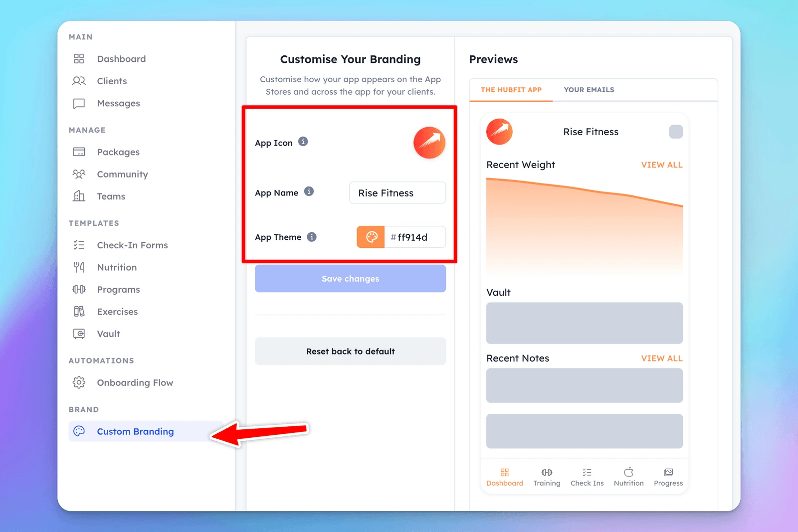 hubfit branding