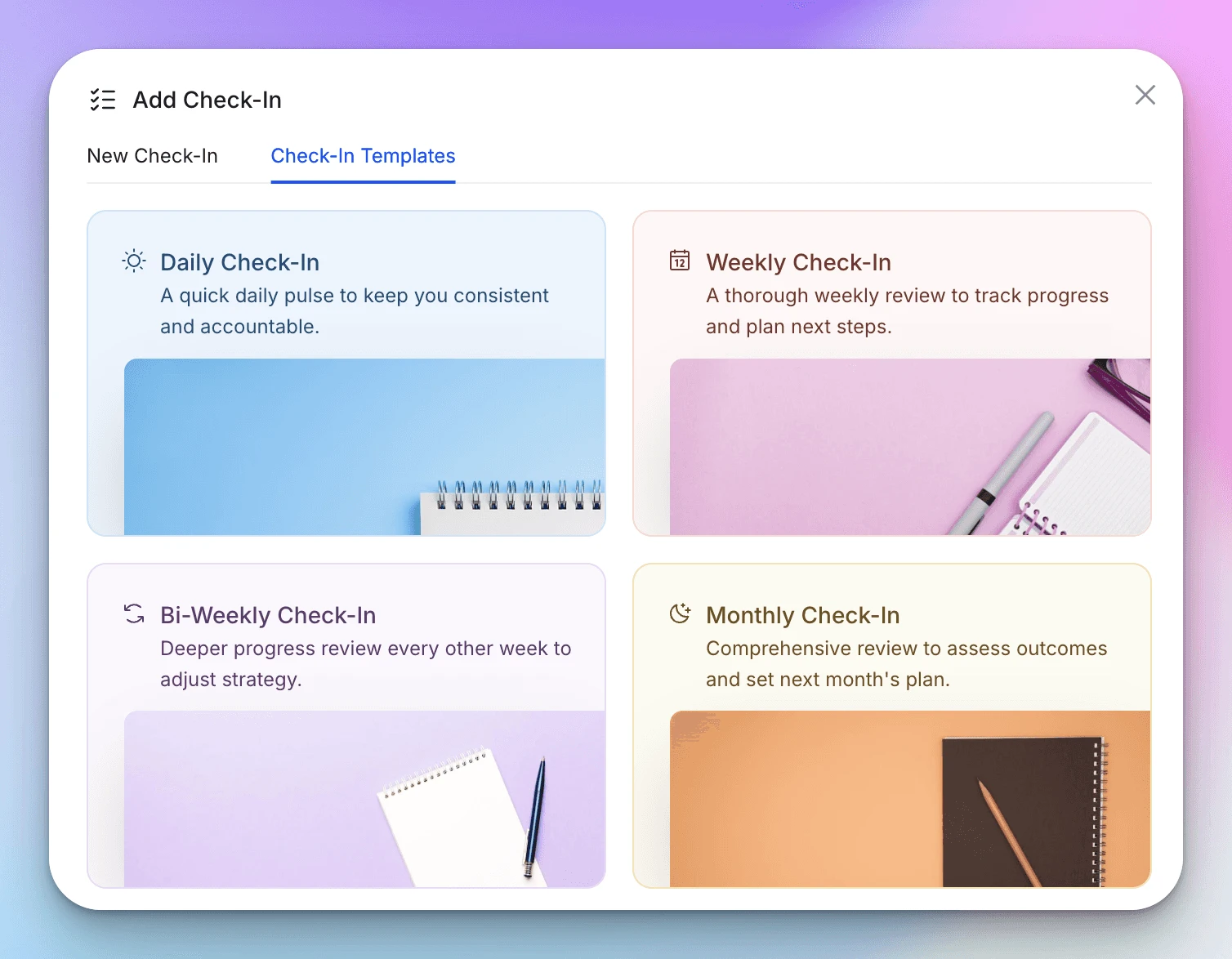 monthly check-in - hubfit client app