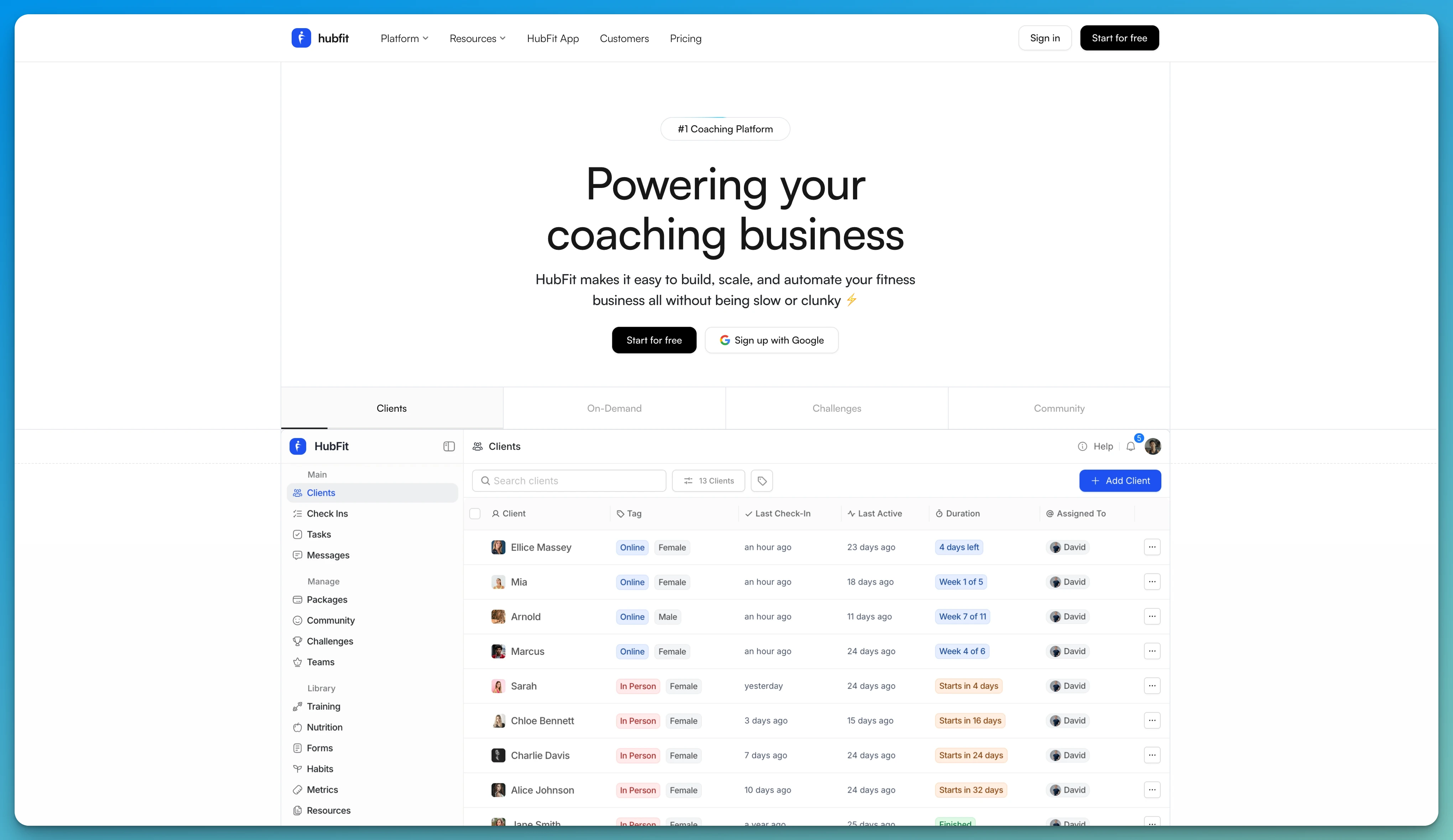 HubFit habit coaching platform