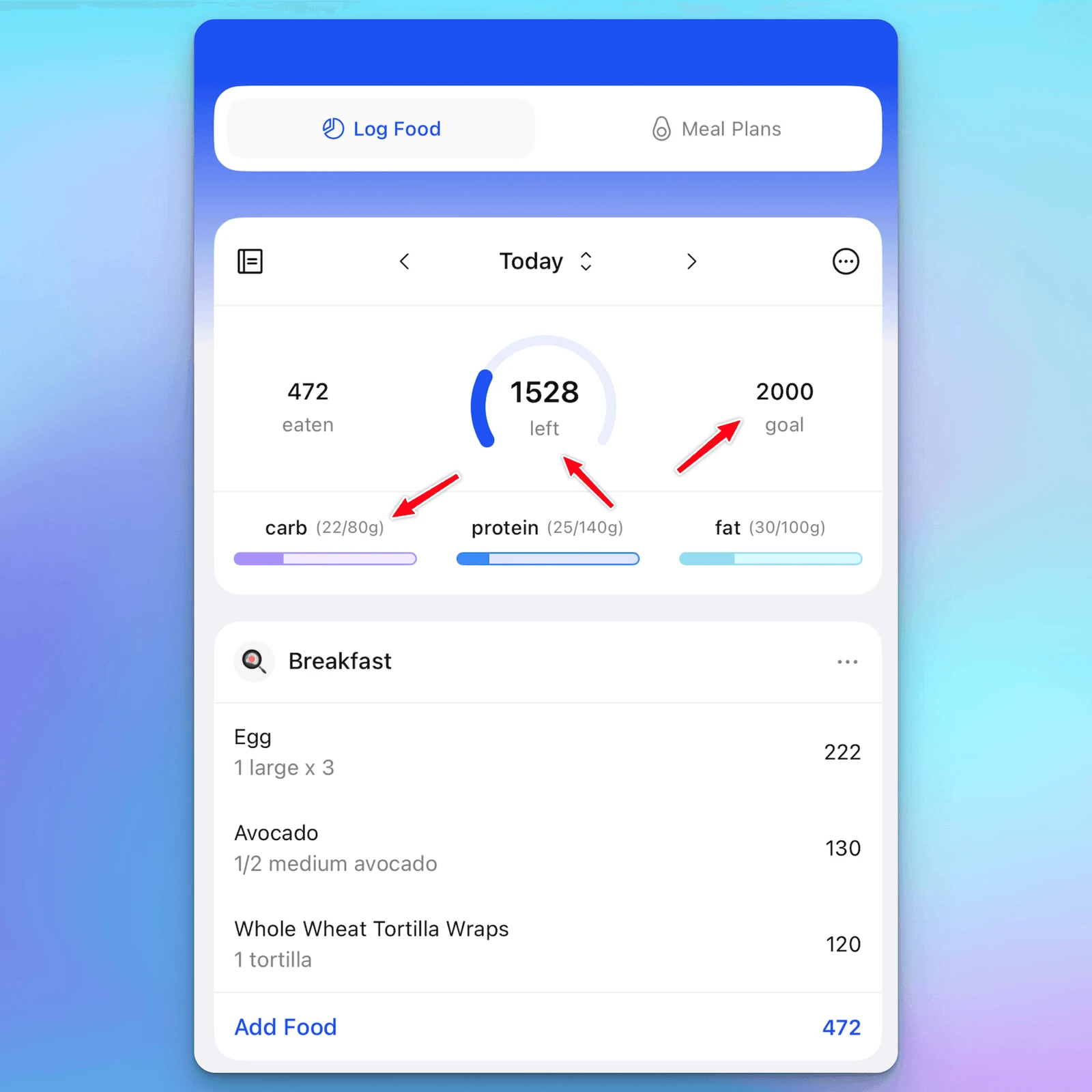 hubfit nutrition tracker - Macro Targets