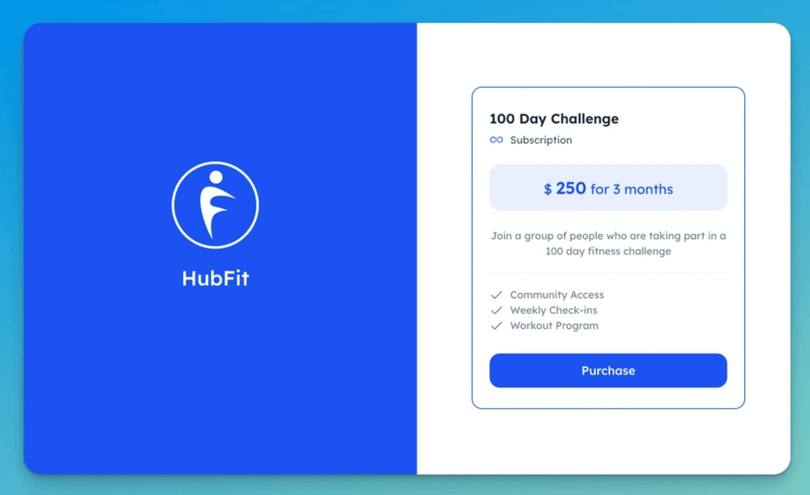 hubfit single package