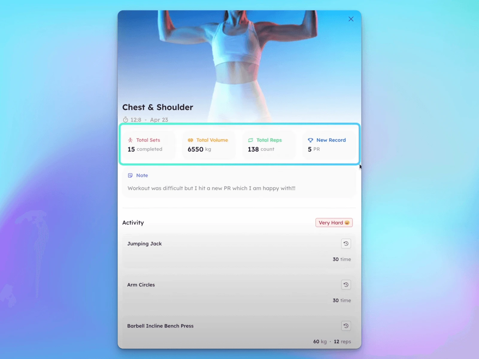 Viewing Completed Workouts