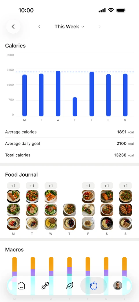Nutrition detail in the client app