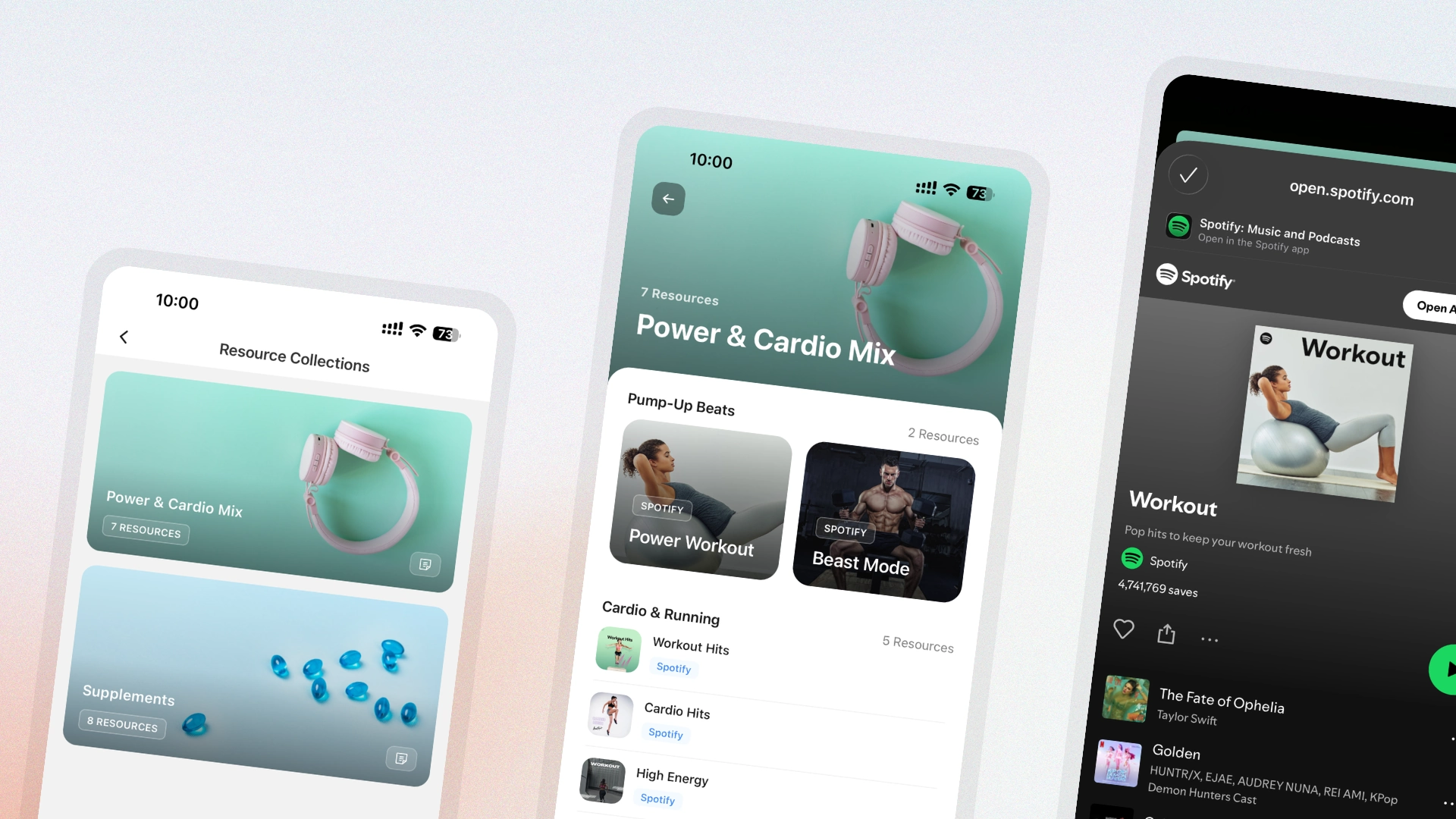 HubFit Resource Collections V2 with collection covers, per-resource cover images, layouts, and native in-app viewing