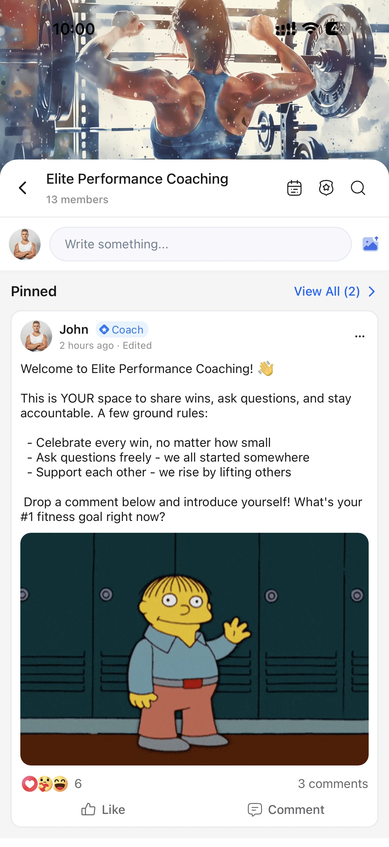 HubFit coach app community